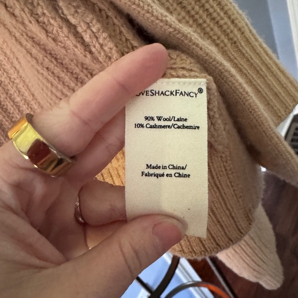 LoveShackFancy Tan Ribbed Cardigan Sweater - Picture 3 of 5